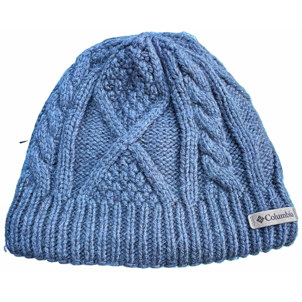 Columbia Women’s Cable Knit Beanie Hat Grey Fleece Lined